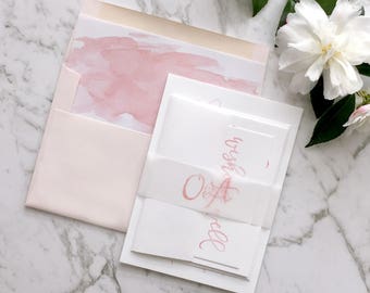 Wedding Invitation | Watercolor Wedding Invitation Suite | Watercolour Invitation | Calligraphy Invitation | Printed Wedding Suite | Miranda