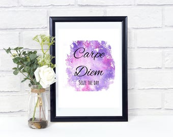 Carpe Diem Typography Print Carpe Diem Printable Art Seize
