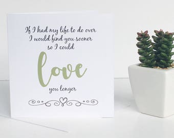 Love You Longer Greeting Card - Valentine Card - Birthday Card  - Boyfriend Card - Girlfriend Card - Anniversary Card - LOVE