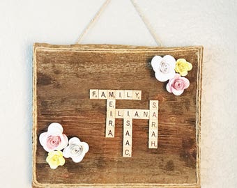 Scrabble Tiles - Scrabble Wall Art - Scrabble Frame - Scrabble Board - Scrabble Letters - Scrabble Tiles Wall Art - Signs with names