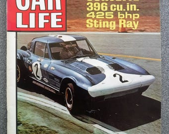 CAR LIFE MAGAZINE From August 1965... Corvette 396...John Delorean...'66 Cars Sneak Peak And More!