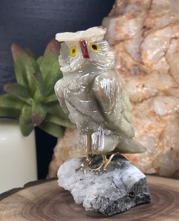 Carved Soapstone Owl