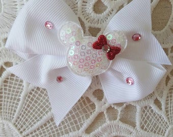 Minnie mouse Disney inspired hair bow clip