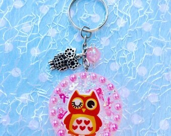 Keychain owl, Resinanhänger