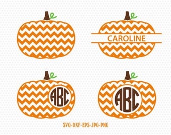 pumpkin chevron monogram frames svg, fall svg, fall pumpkin svg, fall monogram frames svg ,CriCut Files svg jpg png dxf Silhouette cameo
