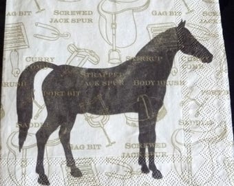 Horse on beige background paper towel
