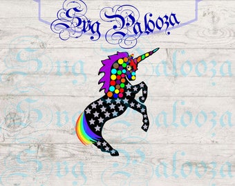 Rainbow unicorn svg and dxf for cutting, rainbow unicorn png for printing, unique design svg for cricut, silhouette, cameo, design space