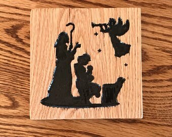 Nativity Shepherds - engraved sign