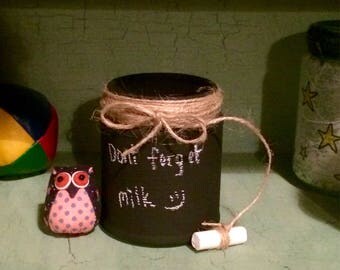 Chalkboard magnetic message memo jars, 3 sizes available, made to order