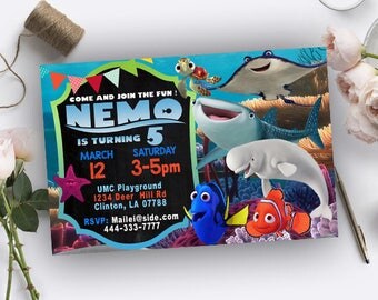 Finding Dory Invitation, Finding Dory Birthday, Finding Dory Birthday Invitation, Finding Dory Birthday Party, Finding Dory Party