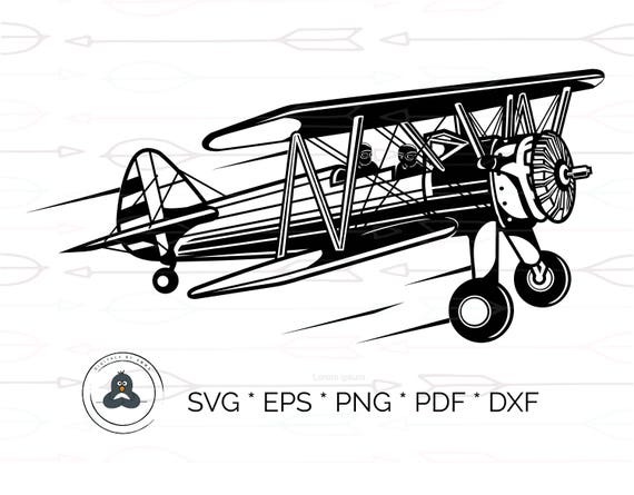 Download Airplane Vintage Silhouette SVG & Dxf Cutting Files for