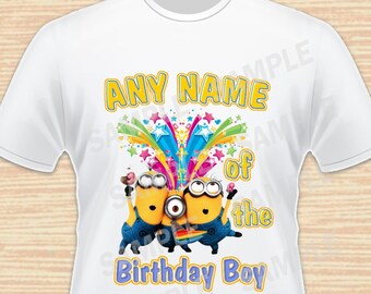 Any Name for Design. Minions (Despicable Me) Digital File. Personalized Family Shirts Birthday Party. Iron on Transfer. Printable.
