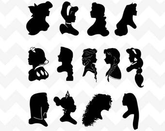 Disney Bundle SVG | Disney Princess SVG |Ariel Cinderella svg | Elsa and Anna svg | Disney Princesses svg | Silhouette Cricut | cut file |