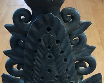 Stunning Mexican Luminaria-Pottery, Polished black Clay--Beautiful Decorative Centerpiece-Perfect condition