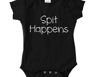 Spit Happens Infant Baby Rib Cotton Bodysuit