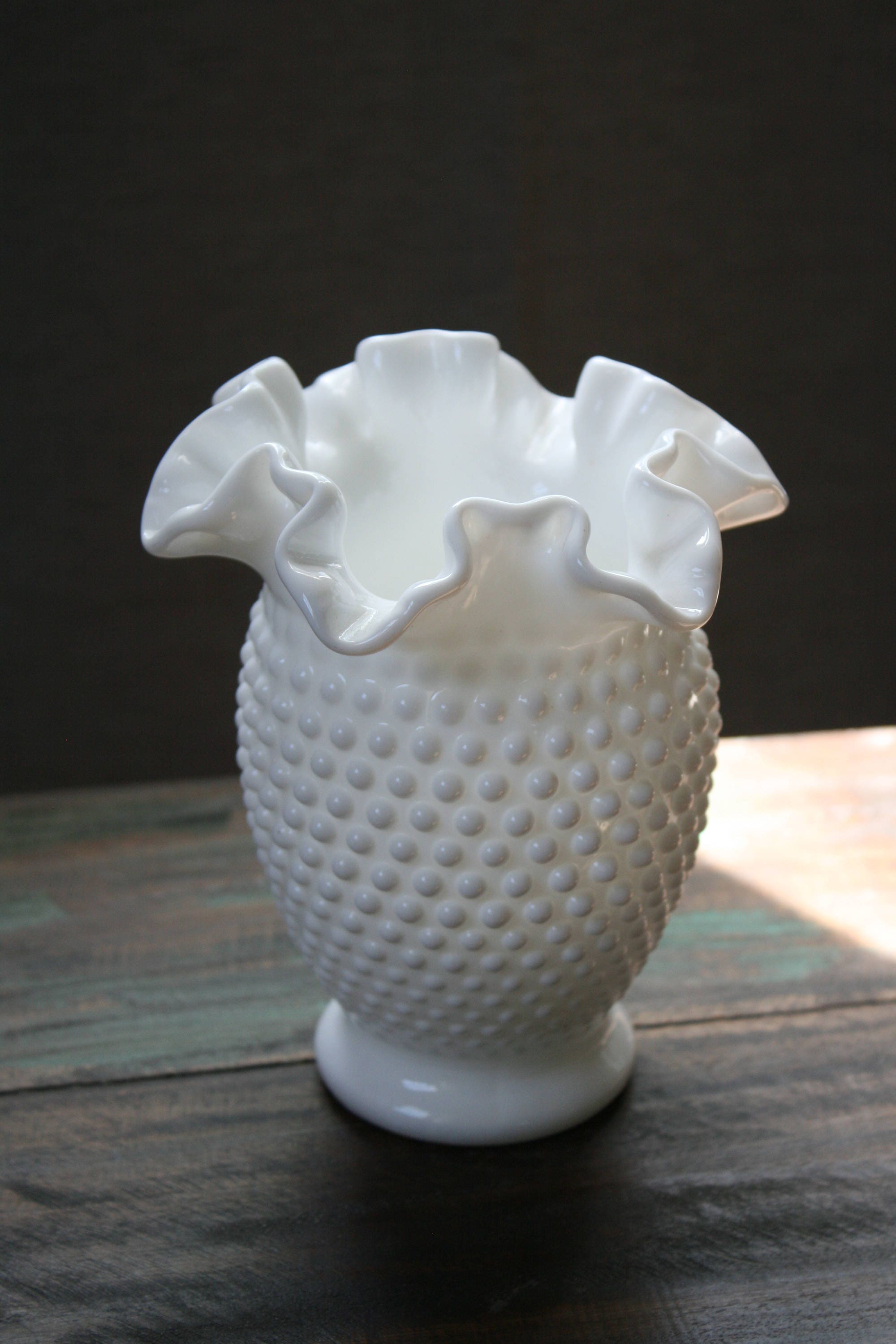 Sale Fenton Hobnail Milk Glass Vase Fenton Art Glass