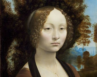 Portrait of Ginevra of ' Benci by Leonardo Da Vinci circa 1474 1476.