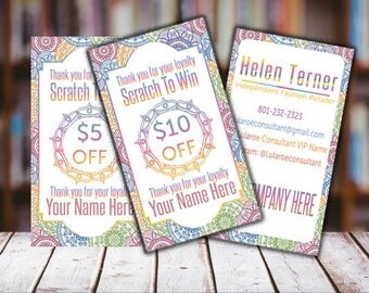 Scratch Off Card, Scratch to Win, Personalized, Digital card, Scratch Off Card for Independent Fashion Retailer, Mandala Card