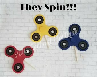 Fidget Spinner Cupcake Toppers Spins Birthday Party Ideas Fidget Spinner Party decorations Birthday Party Kids Party Fidget Spinner 24ct