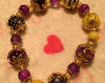 Purple n Gold Glam Bracelet