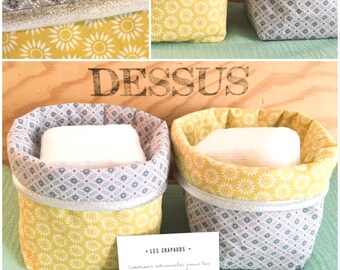 Two reversible bags coordinate to store her cottons or wipes