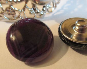 ~ ~ NEW ~ ~ snap agate purple 18 mm
