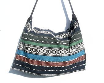 Ethnic fabric Messenger bag.