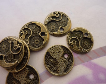 1 pendant charm watch mechanism bronze 22 mm