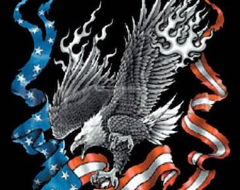 Eagle American flag metal art. Made from aluminum.