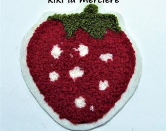patch, applique, Terry red Strawberry patch sew