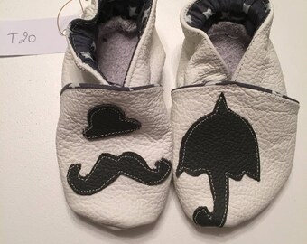 White genuine leather baby shoes