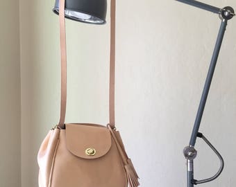 Handmade leather cute tassel pumpkin two way bag