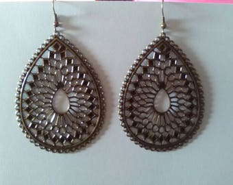 Earrings prints filigree Teardrop