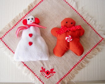 Lavender sachets, set of two, Christmas theme