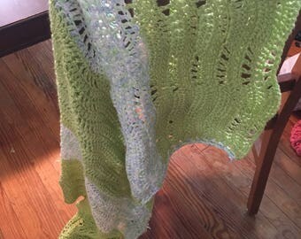 Pattern only Shell Ripple Crocheted Baby afghan blanket