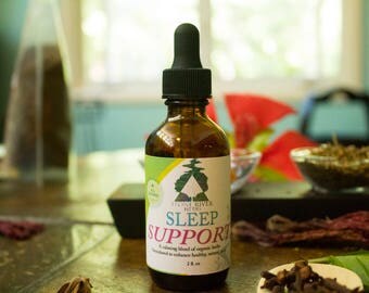 Sleep Support Herbal Tincture 2oz – Skullcap, Passionflower, Chamomile, Valerian, Wild Lettuce, California Poppy - Natural Sleep Extract
