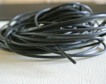 1.5 meter hollow rubber cord 2.5 mm in diameter, hole 1 mm, buna cord black color