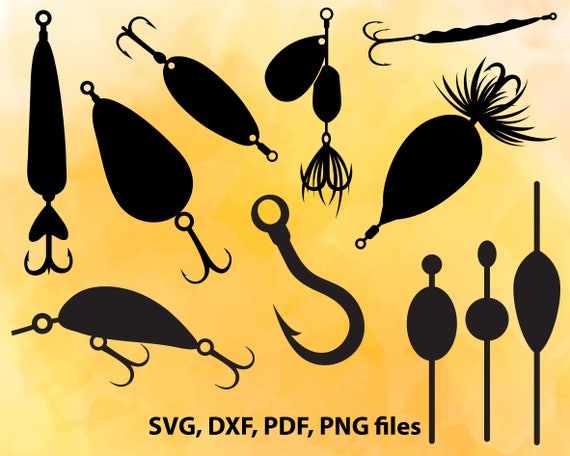 Download Fishing lure, Fishing hook, SVG, DXF, PDF Png Cutting ...
