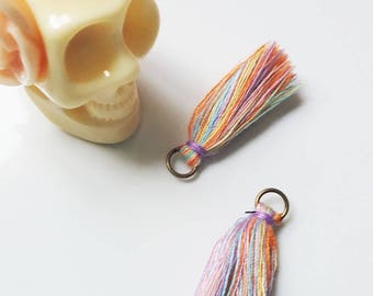 2 x Bobbles multicolor pastel ring pastel bronze