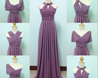 Dark Purple Bridesmaid Dress Wrap Convertible Dress Infinity