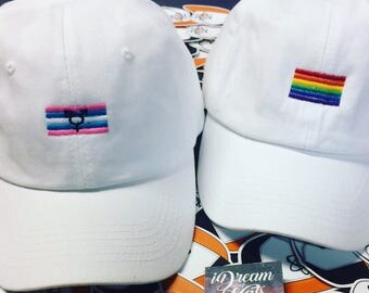 Trans Flag Pride Flag Hat. Transgender. LGBT. Pride. Best Selling. Rainbow. Gay Pride. Transgender Flag. Embroidery. Monogram. Support Hats.