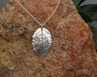 Fine Silver Rose Leaf