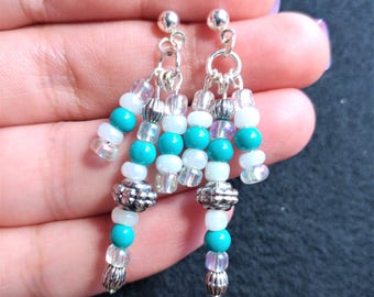 Blue Glass Bead Earrings