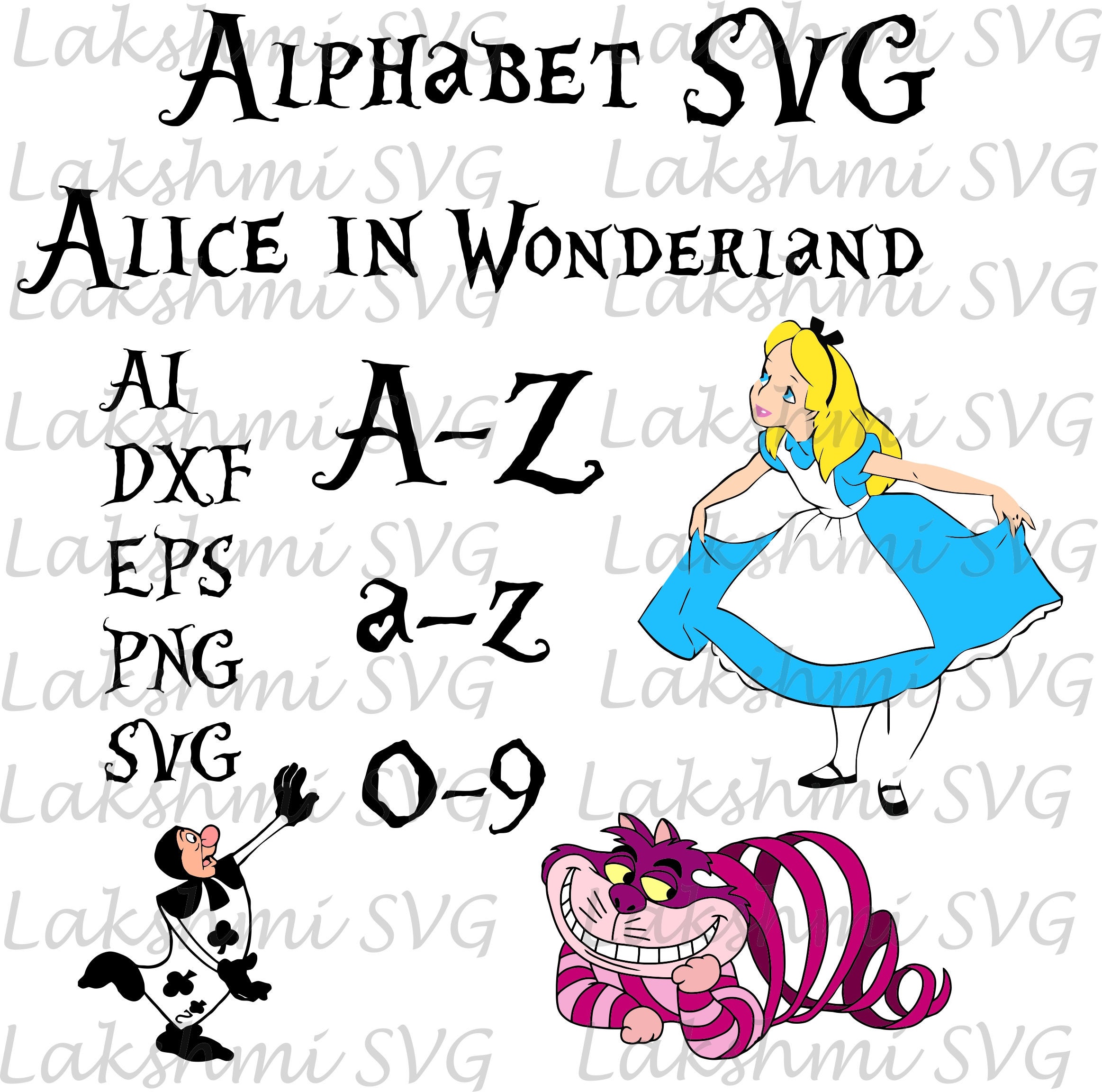 Alice In Wonderland Svgalice In Wonderland Alphabet Svgalice 4575