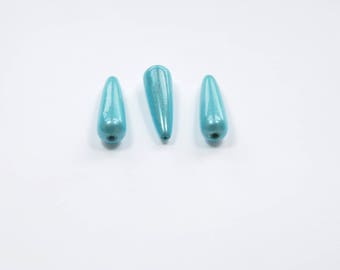 Lot de 3 perles magiques goutte bleu