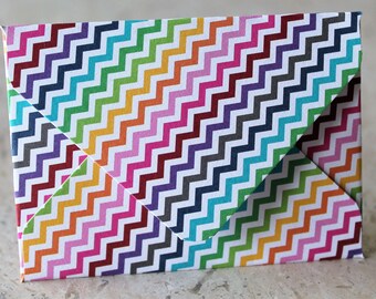 Rainbow Multicolored Zigzag Cardstock Gift Card Holder / Mini Envelope