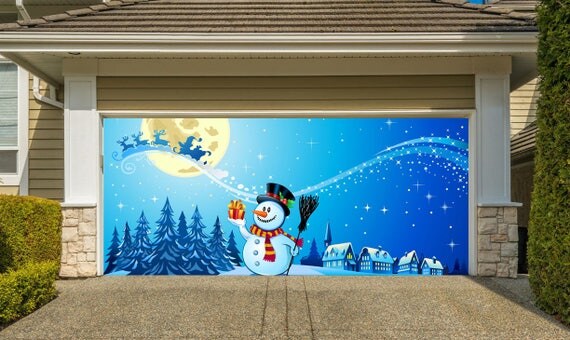 Items similar to BEST SELLER Christmas Double Garage Door Cover