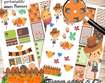 stickers imprimable automne - printable stickers happy planner