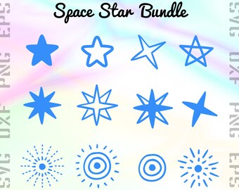 Download Doodle Stars Strings ClipArt Star borders Digital stars clip