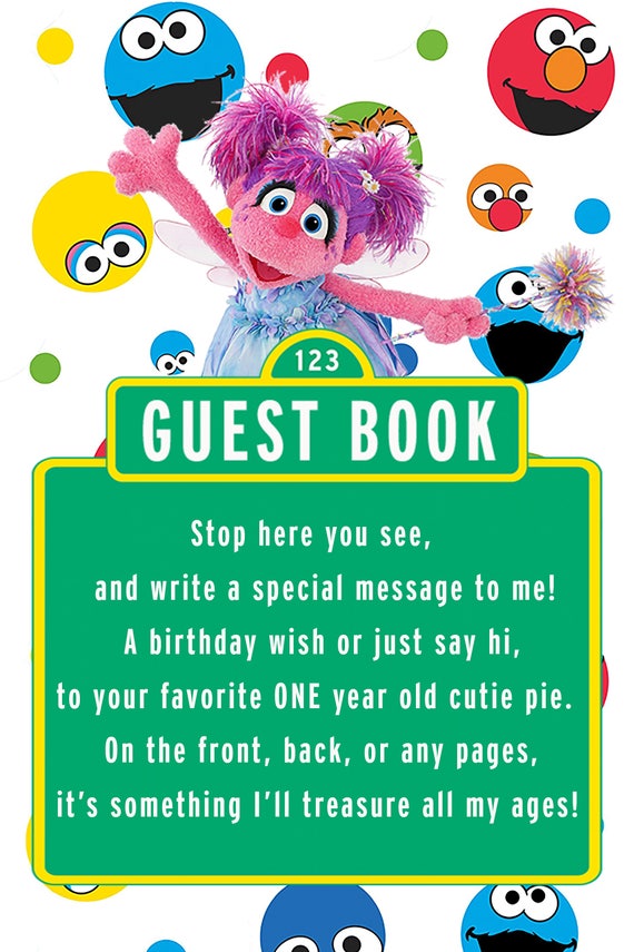 Sesame Street Abby Cadabby Guest Book Sign 1 Year Old Girl